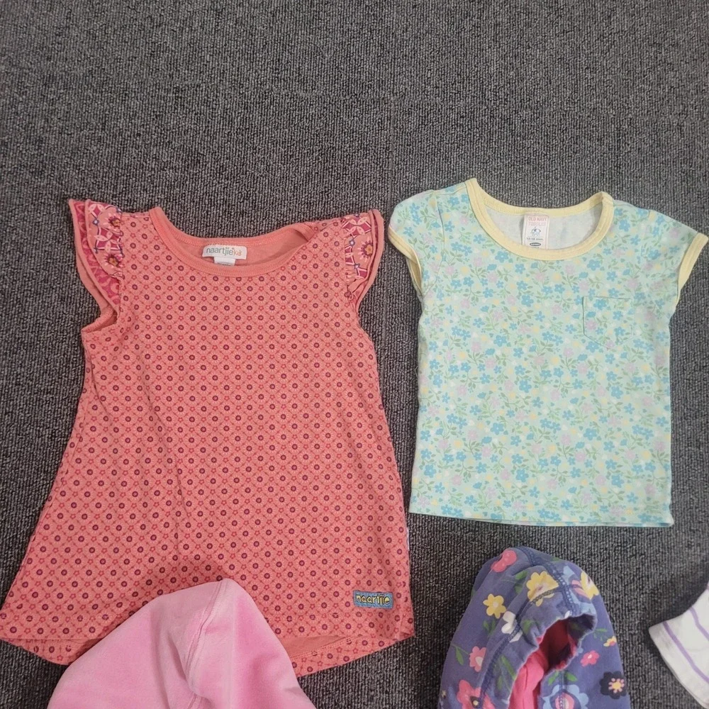 Gap Puma Old Navy 12-24M Dress Top Bundle Toddler Girl 5pc Floral Pink Purple