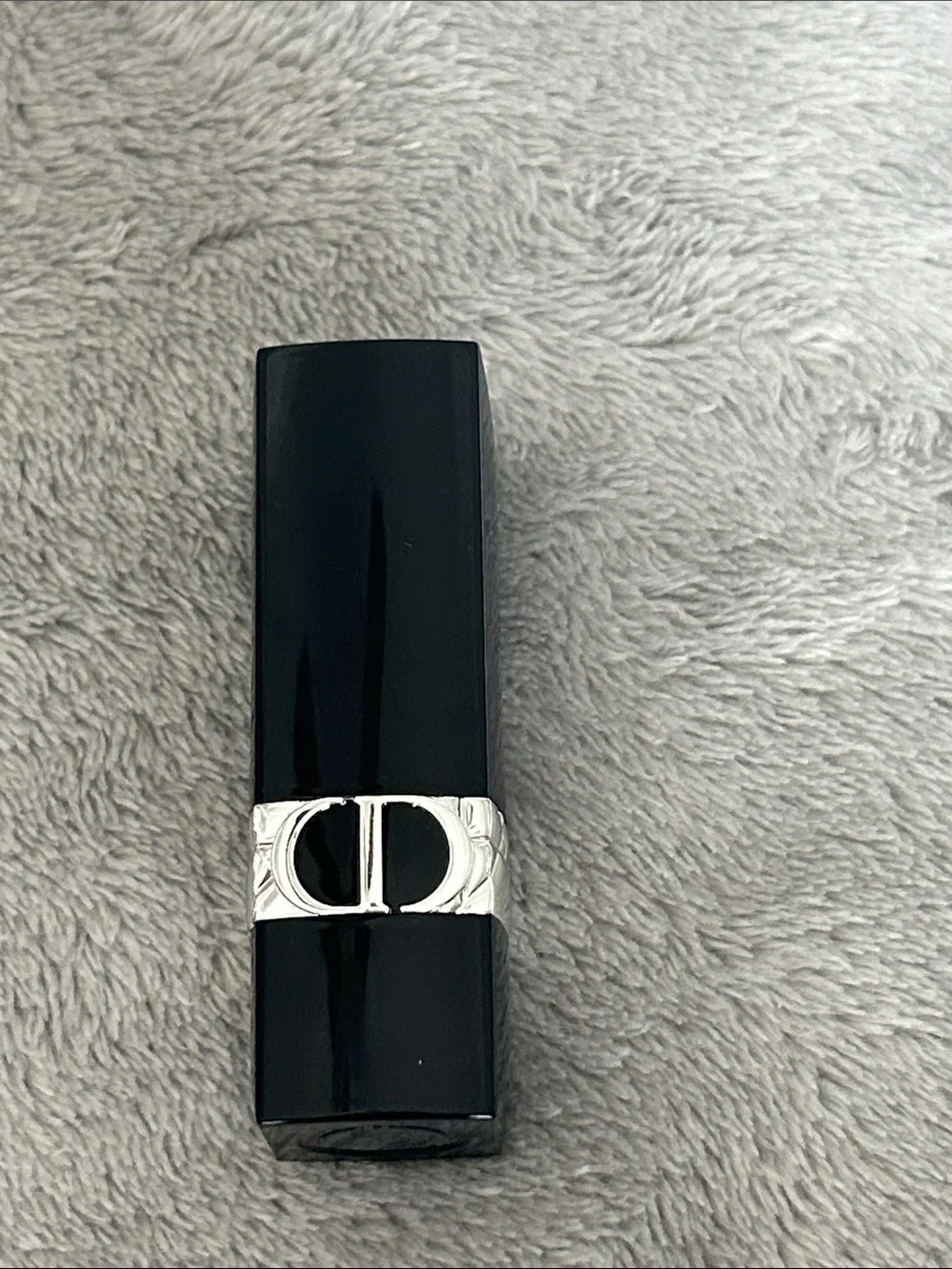 Dior Black Lipstick Case with Silver CD Band