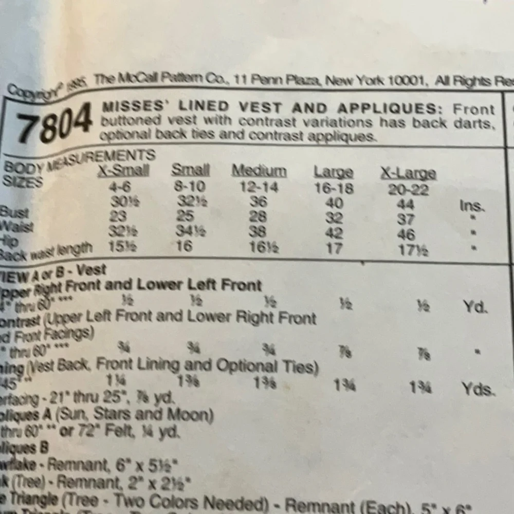McCall’s 7804 misses’