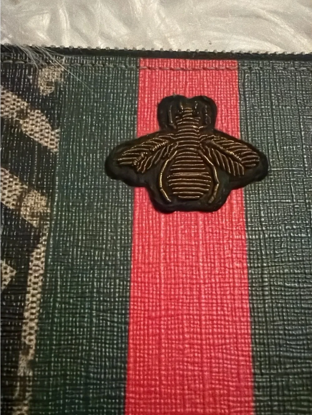 Authentic Gucci GG Bee Supreme Caleido Clutch and wallet