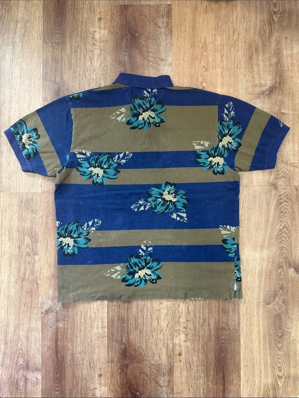 Vintage Ralph Lauren Chaps Polo Shirt Mens L Short Sleeve Floral Classic USA