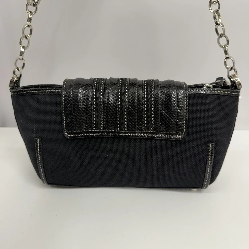 Judith Leiber black snakeskin