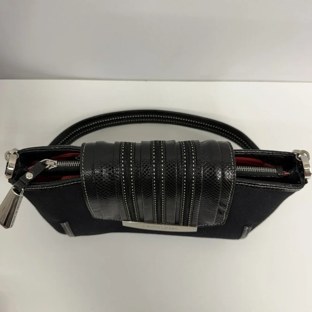 Judith Leiber black snakeskin