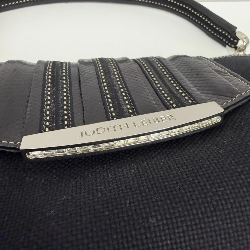 Judith Leiber black snakeskin