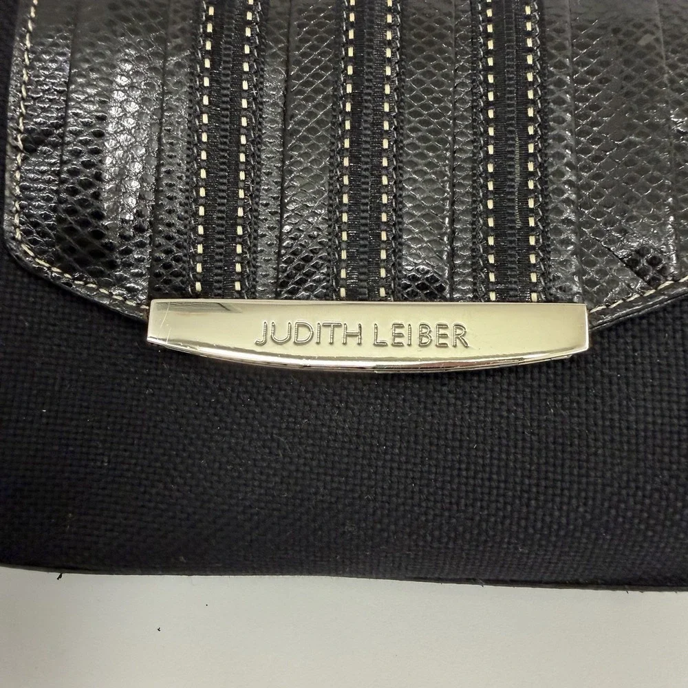 Judith Leiber black snakeskin