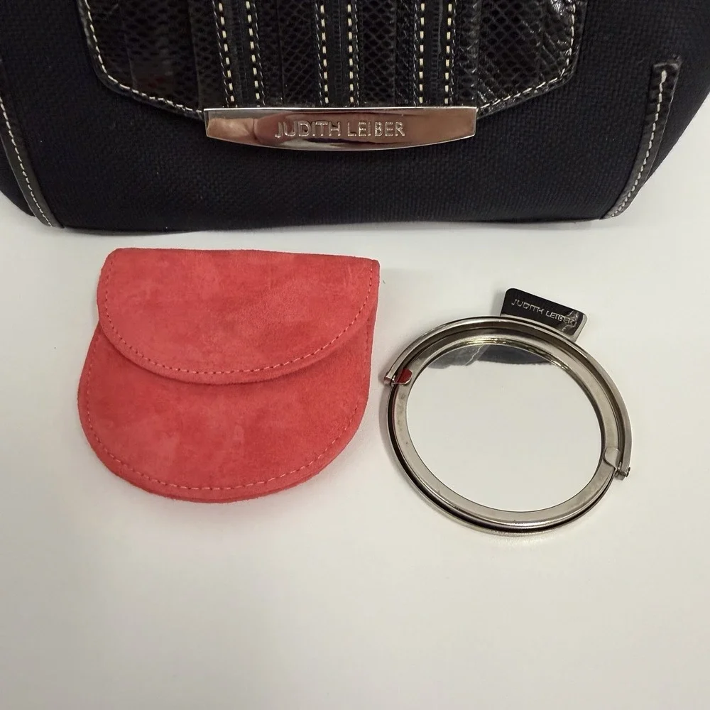 Judith Leiber black snakeskin