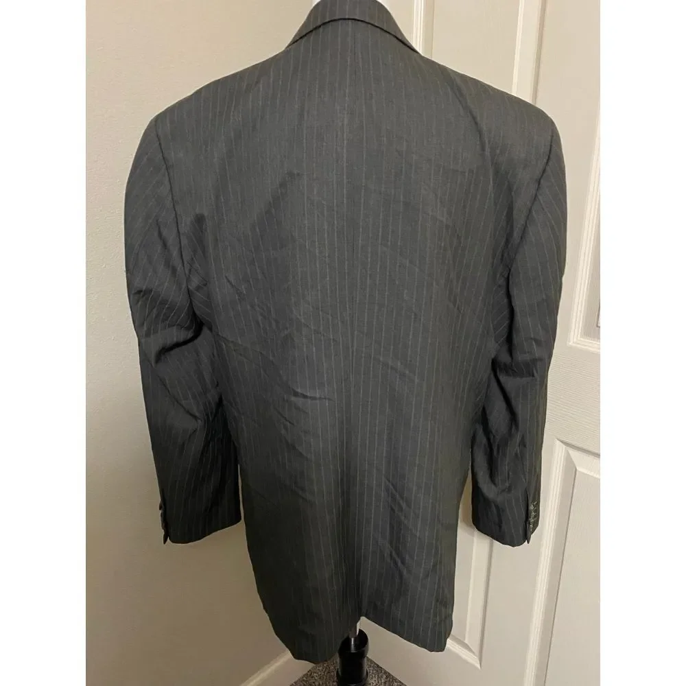 Georgio by Porta Bella Men's‎ Charcoal Pinstripe Suit Jacket Blazer 42R