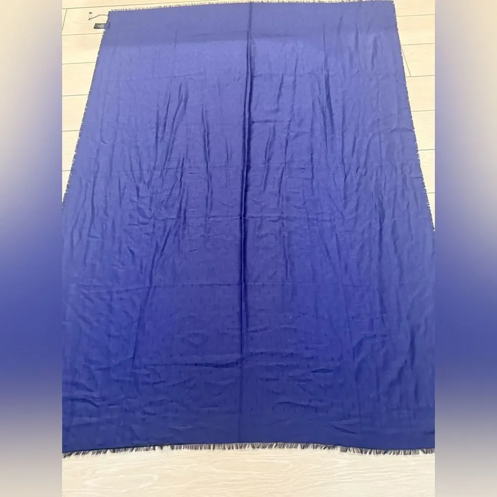 Brand new Saint Laurent Deep Blue double sided scarf / shawl large size