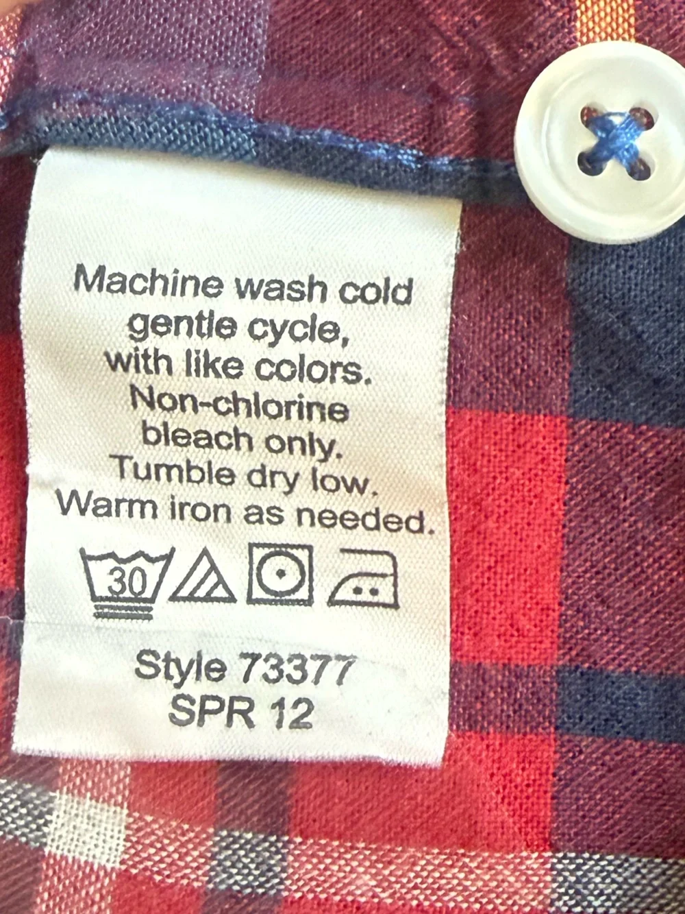 J Crew Men's Red and Blue Plaid Button-Down Shirt 100% Cotton Sz L