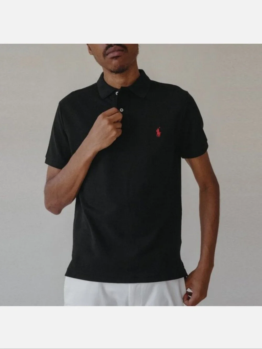 Polo Ralph Lauren Men's Classic Fit Short Sleeve Polo Shirt Black Large L #74