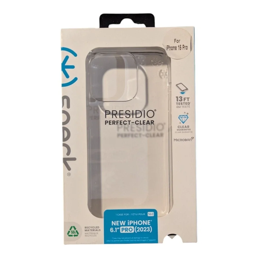 D6. Speck Presidio Perfect-Clear Case for iPhone 15 Pro (6.1