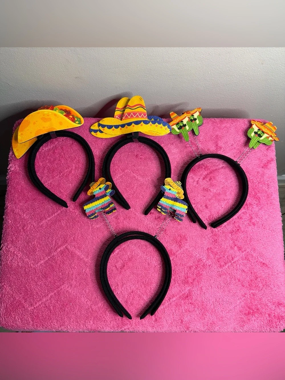 Kids Fiesta Headband Set with Colorful Pinata and Sombrero Accents