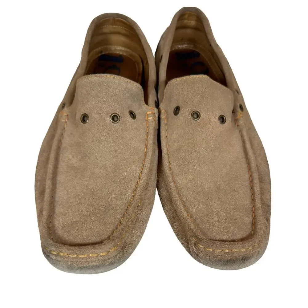 Nordstrom 1901 Sz: 14 Tan Suede Low Top Slip On Driving Moccasin Loafers M05711