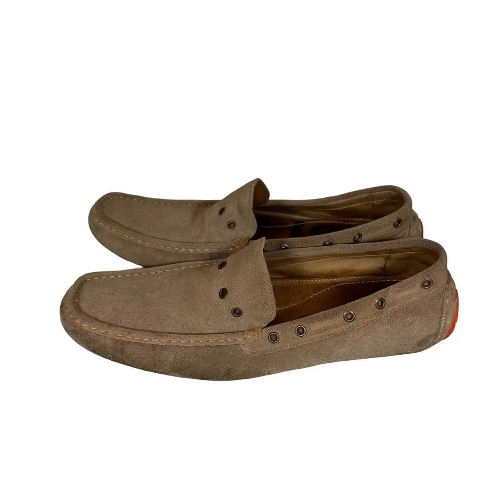 Nordstrom 1901 Sz: 14 Tan Suede Low Top Slip On Driving Moccasin Loafers M05711