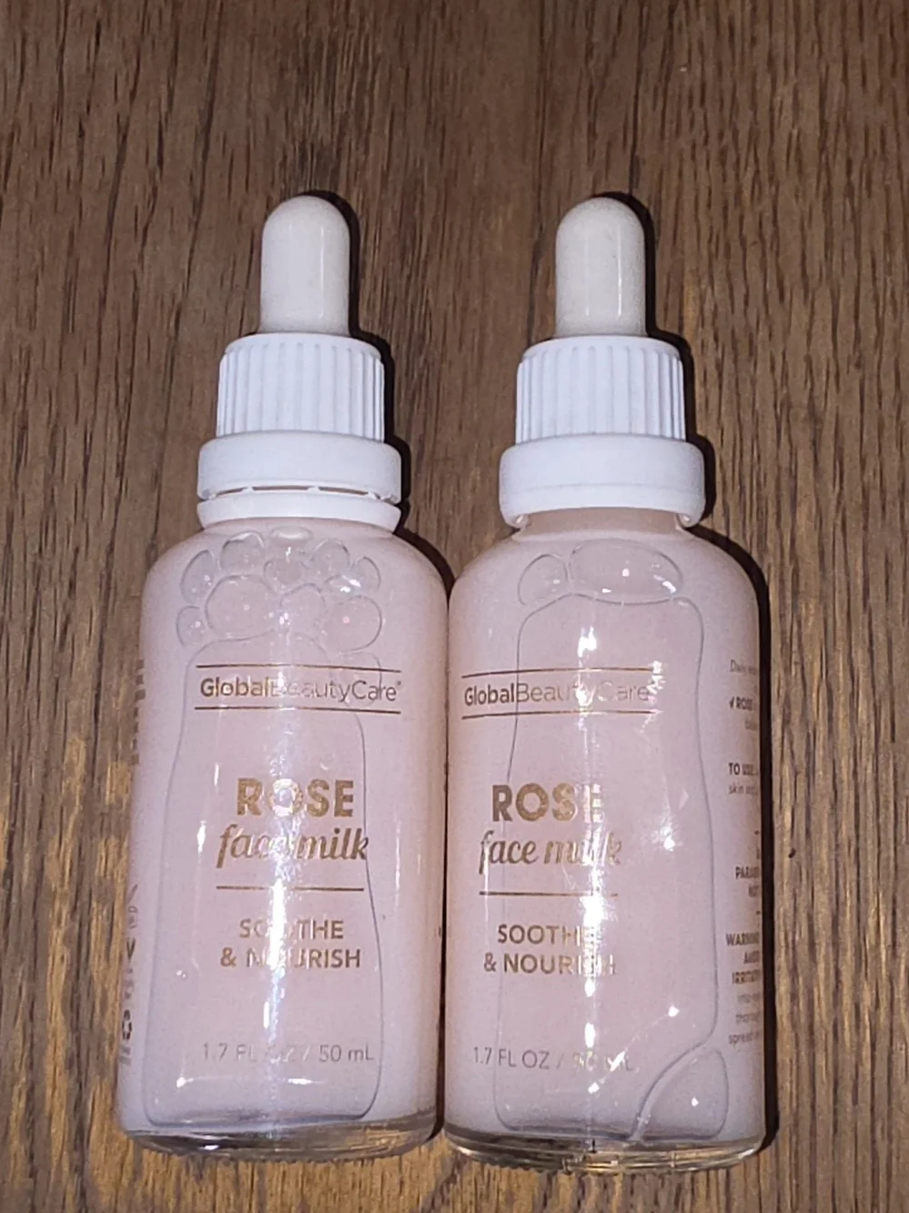 2 x Global Beauty Care Rose Face Milk - Soothe & Nourish Facial Serum BNIB