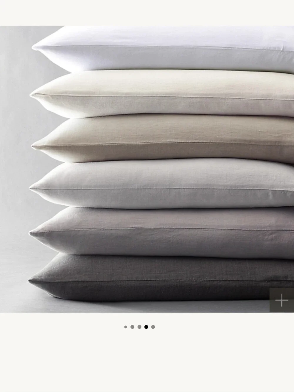 Restoration Hardware Belgian Stonwashed Linen Duvet Cover King Charcoal