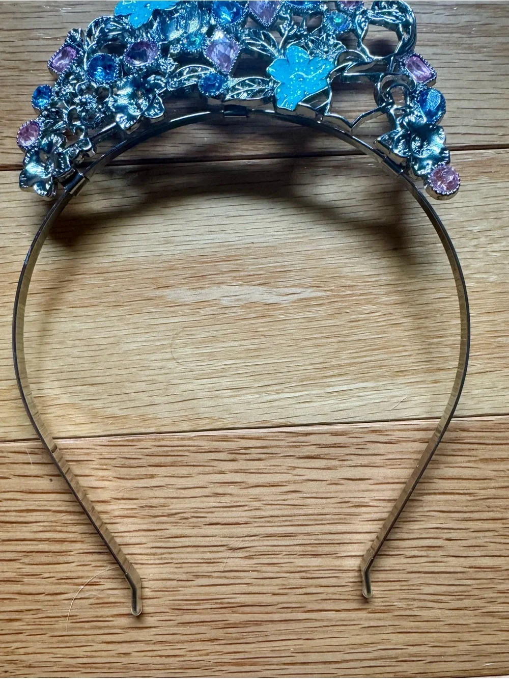 Disney Blue and Pink Floral Crystal Princess Tiara Headband