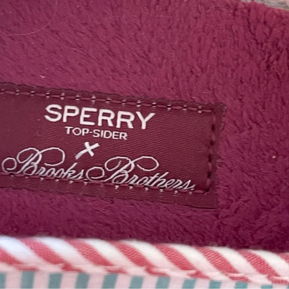 Brooks Brothers + Sperry Striped Slip-On Shoes with Logo Mens 8 Womens 9.5