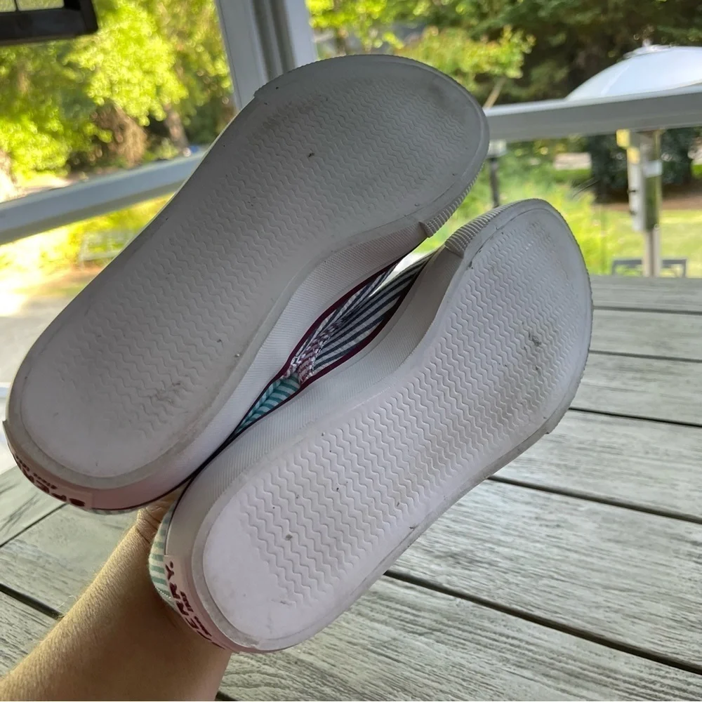 Brooks Brothers + Sperry Striped Slip-On Shoes with Logo Mens 8 Womens 9.5