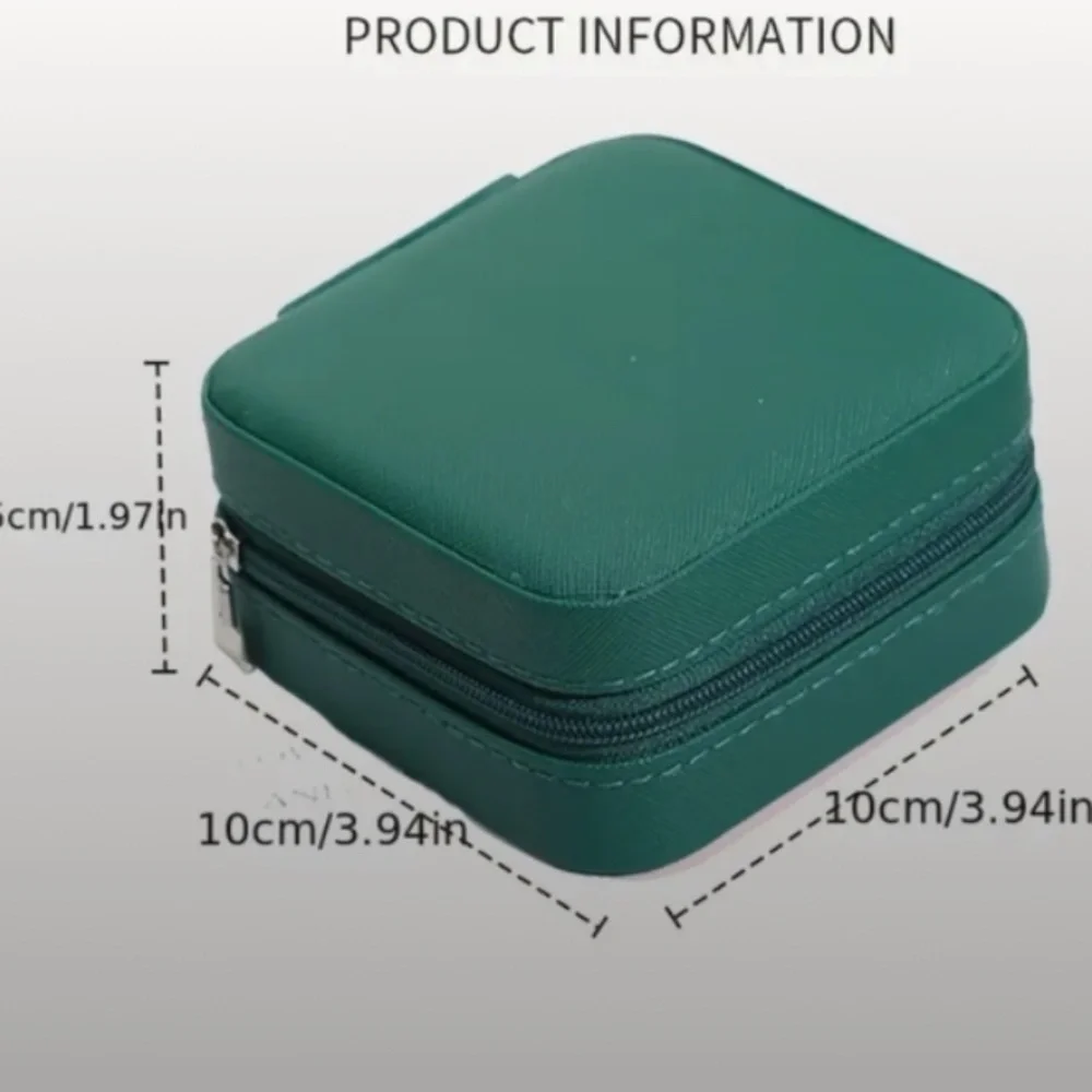 Green Leather Jewelry Storage Box/Travel Box/Portable Jewelry Box