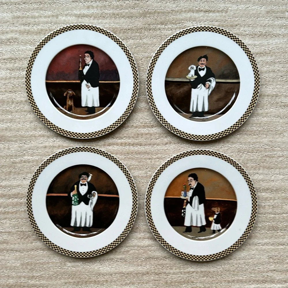 Set of 4 Plates GUY BUFFET French “Waiter Suite” Salad | Dessert | Lunch