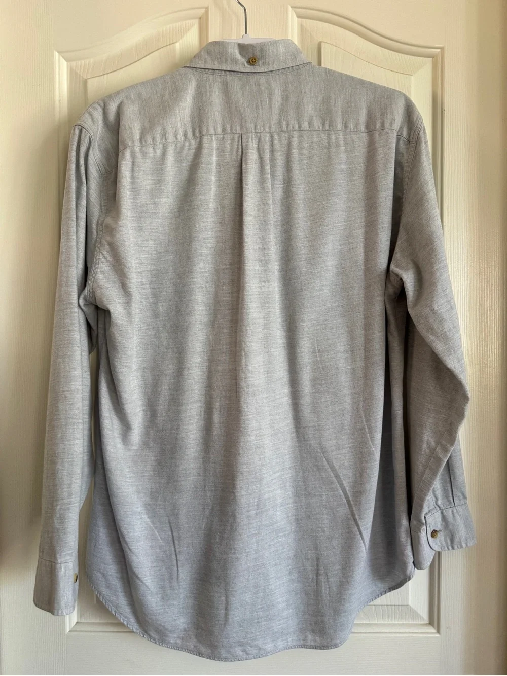 J. Crew Light Gray Casual Button-Down Shirt with Chest Pocket Men’s Size Large