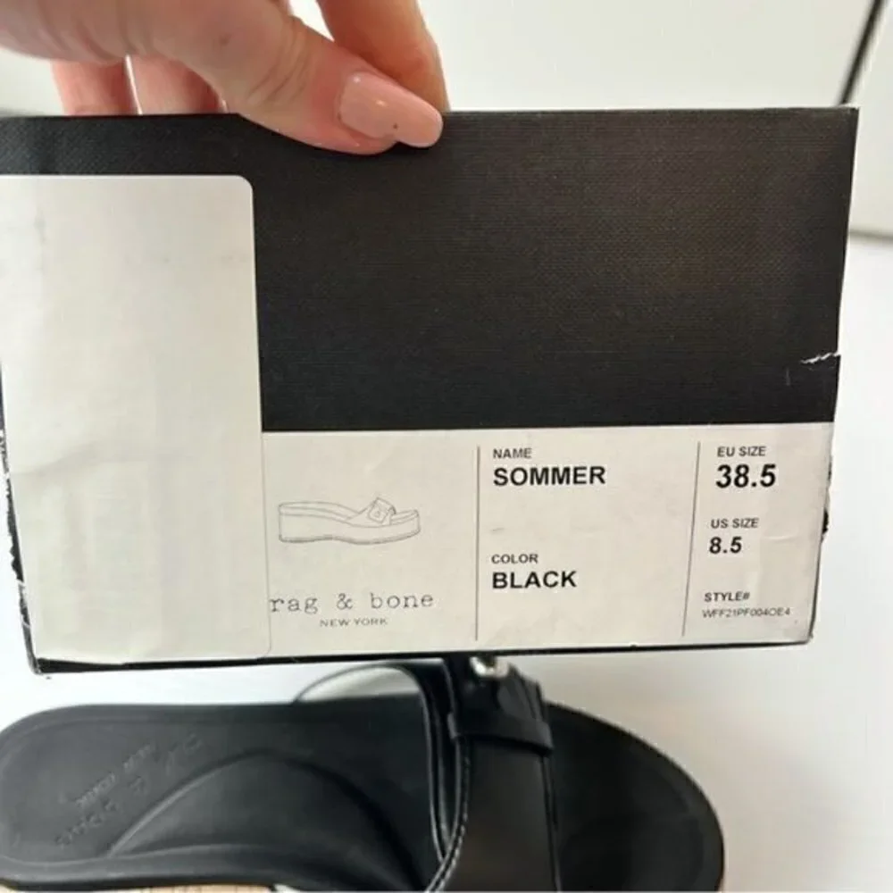 Rag & Bone Women's Black Ragbone Sommer Wedge Sandal size 8.5