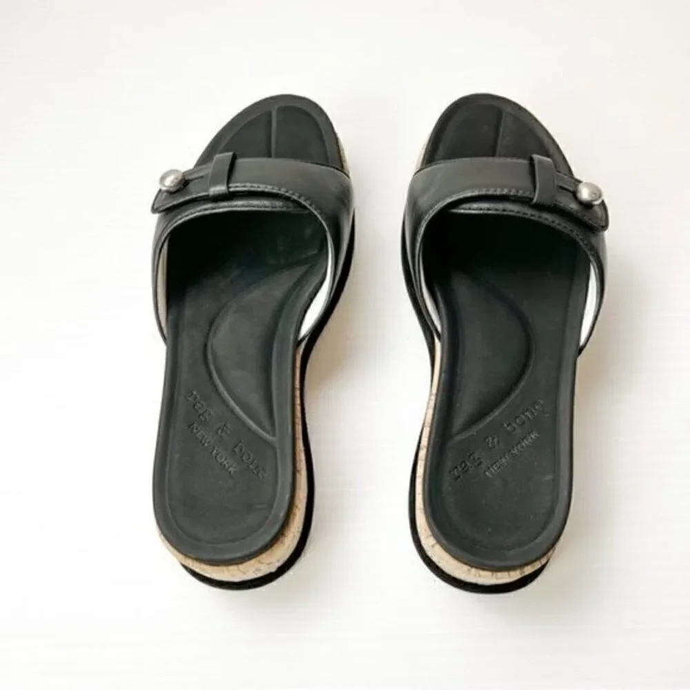 Rag & Bone Women's Black Ragbone Sommer Wedge Sandal size 8.5