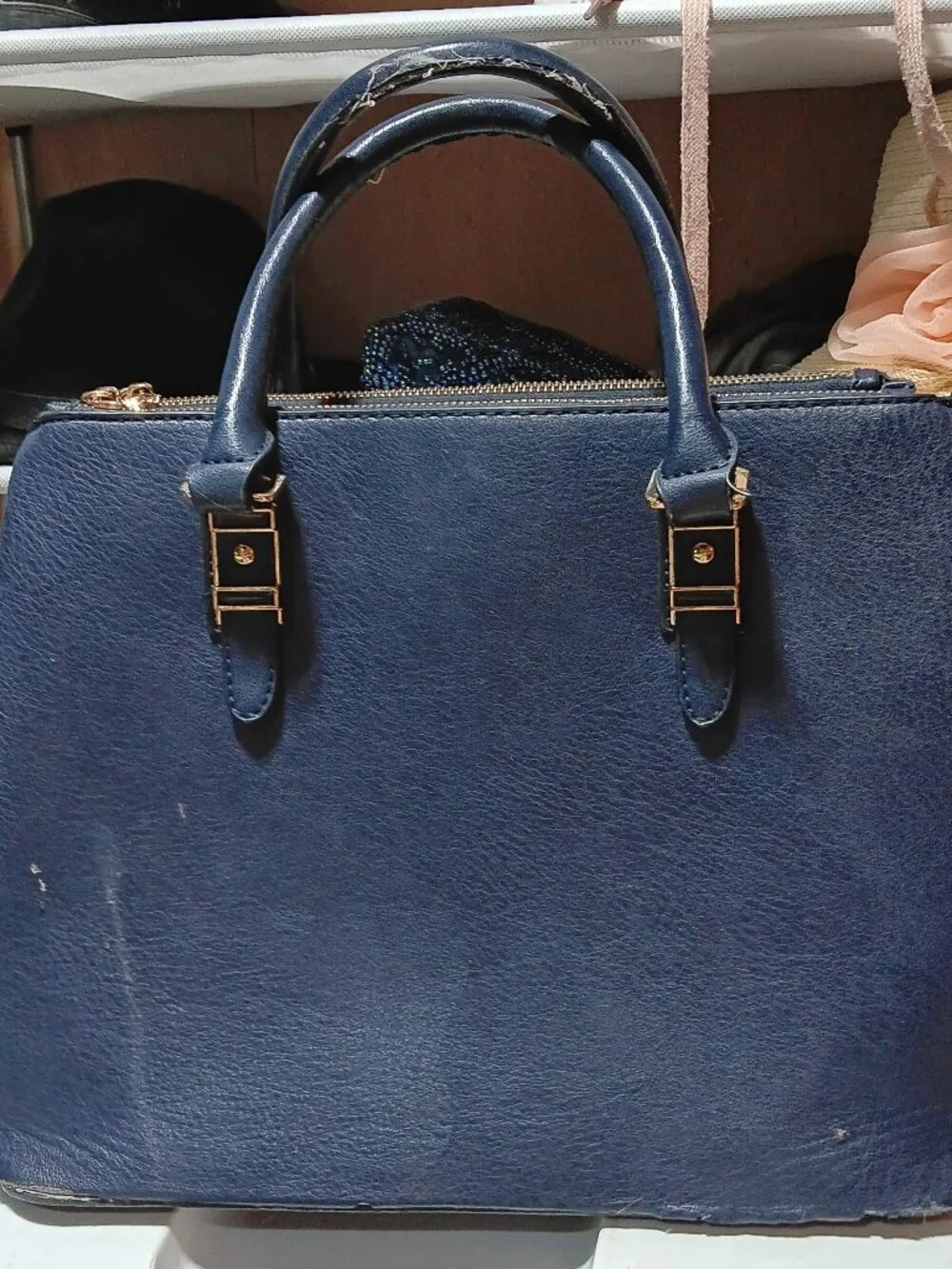 Ivanlka Trump Navy Blue Satchel