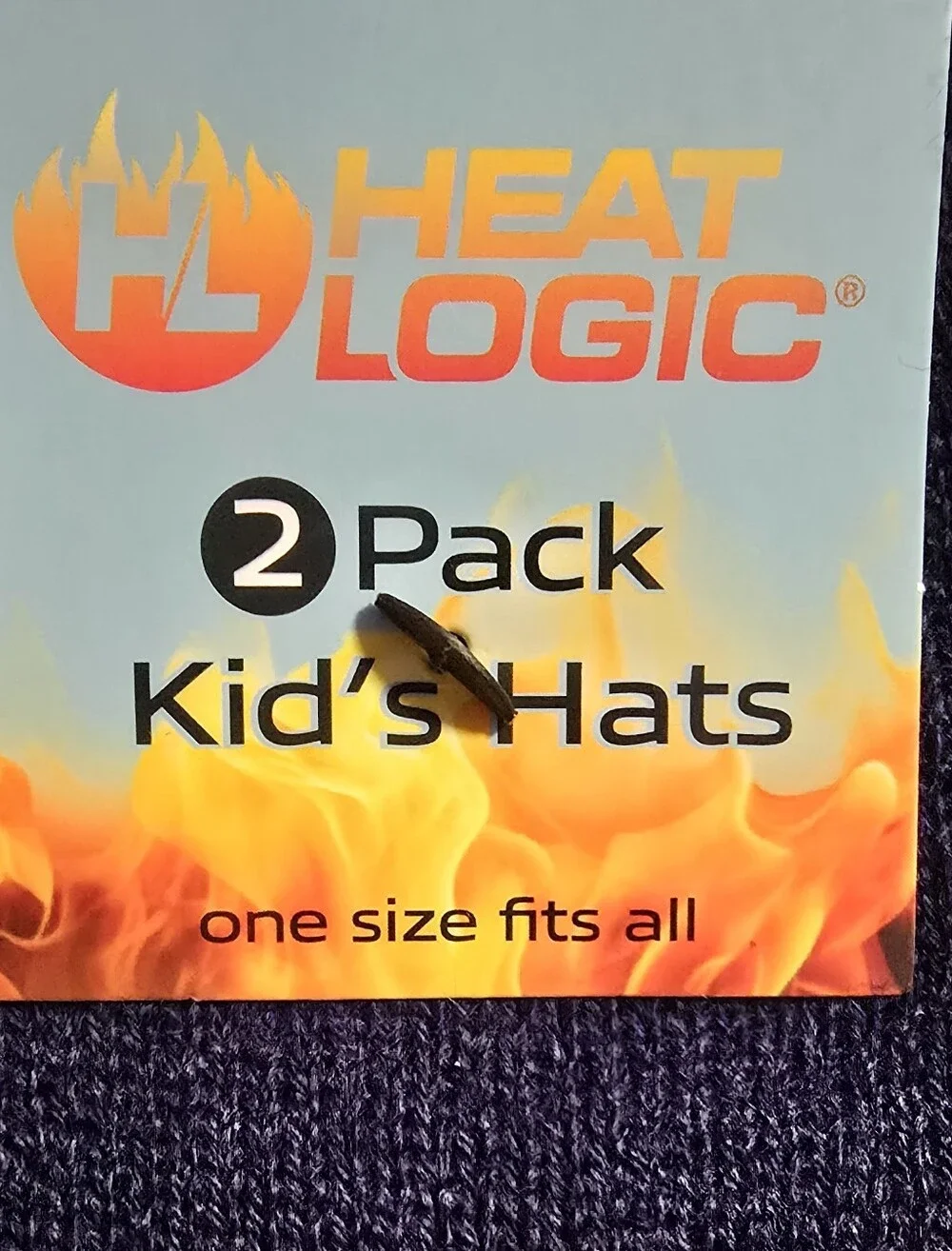 #HL010 Heat Logic Kids 2-Pack Knit Beanie Set - Navy & Heather Grey