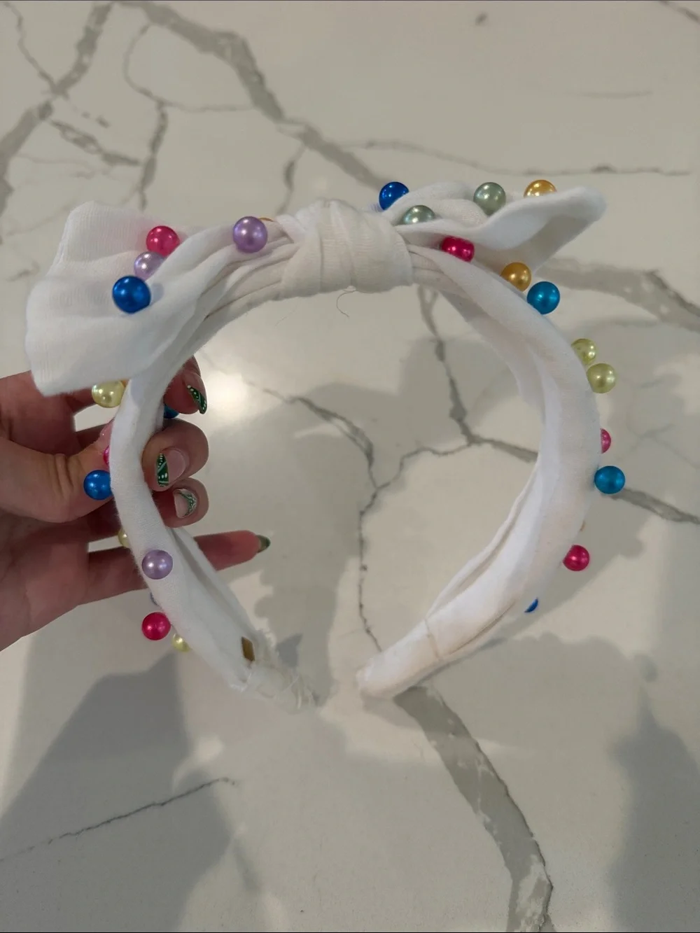 Lilly Pulitzer White Embellished Knotted Headband