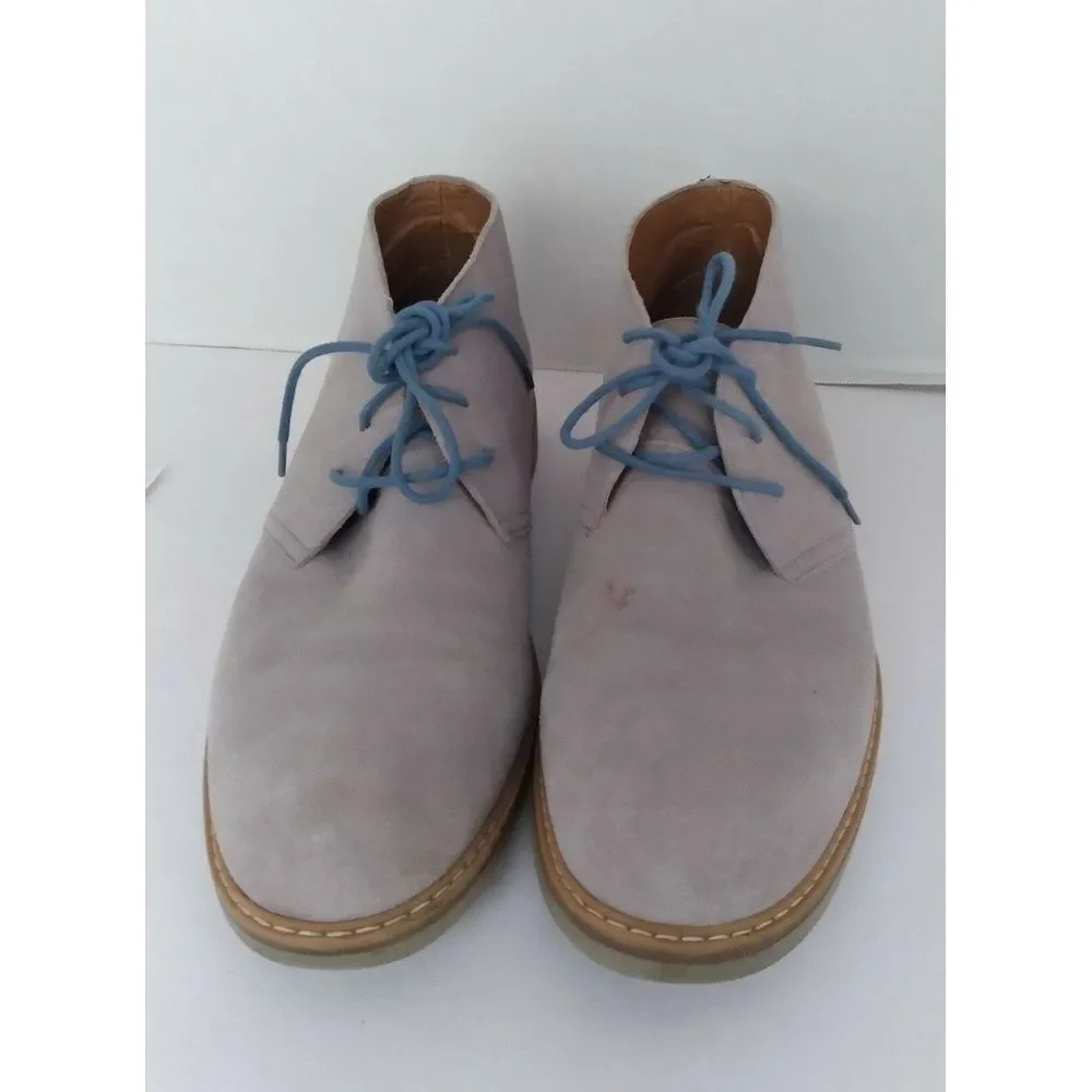 Classic Suede Desert Chukka Boots with Blue Laces Casual Ankle Boots‎