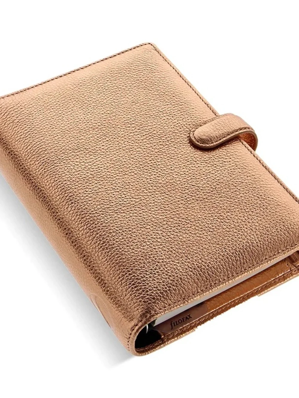 RARE Metallic Rose Gold Leather Personal Filofax Finsbury