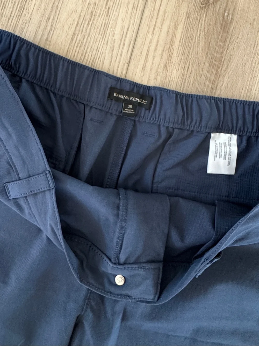 Banana Republic Navy Flat-Front Performance Shorts
