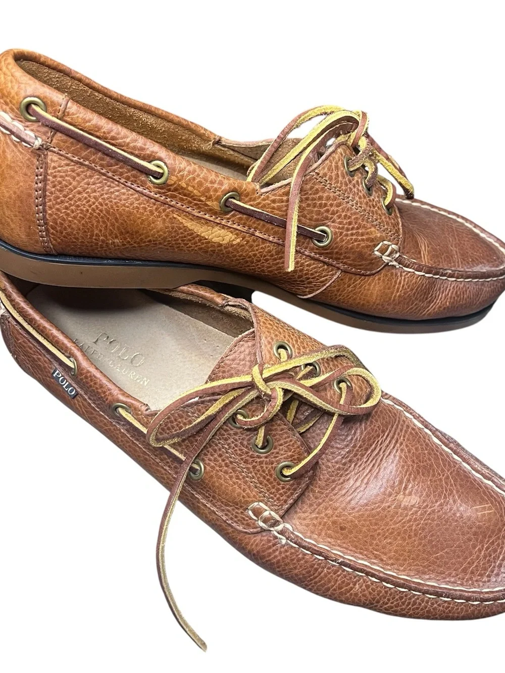 Polo by Ralph Lauren Men’s Brown Leather Boat Shoes - Sz 11.5D