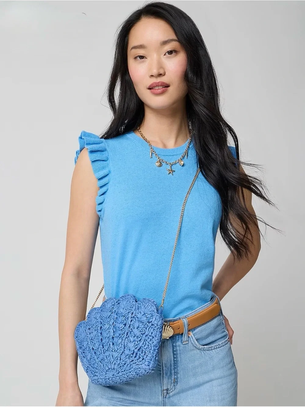 J. Crew Factory Woven Shell Clutch in Santorini. Brand new!