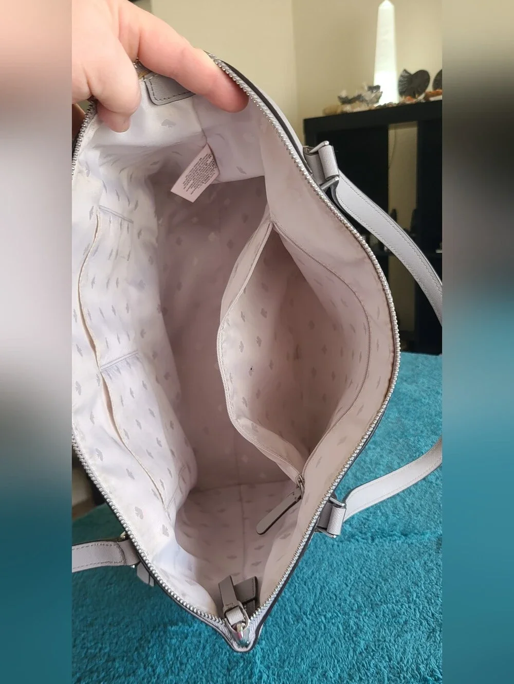 kate spade Cameron Saffiano Leather Tote in Light Gray