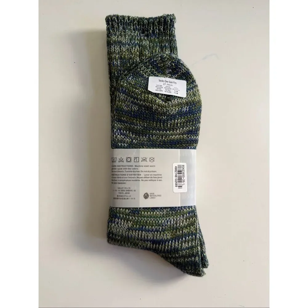 Anonymous ISM Socks Crew Made in Japan Cashmere Blend One Size Fits Most
