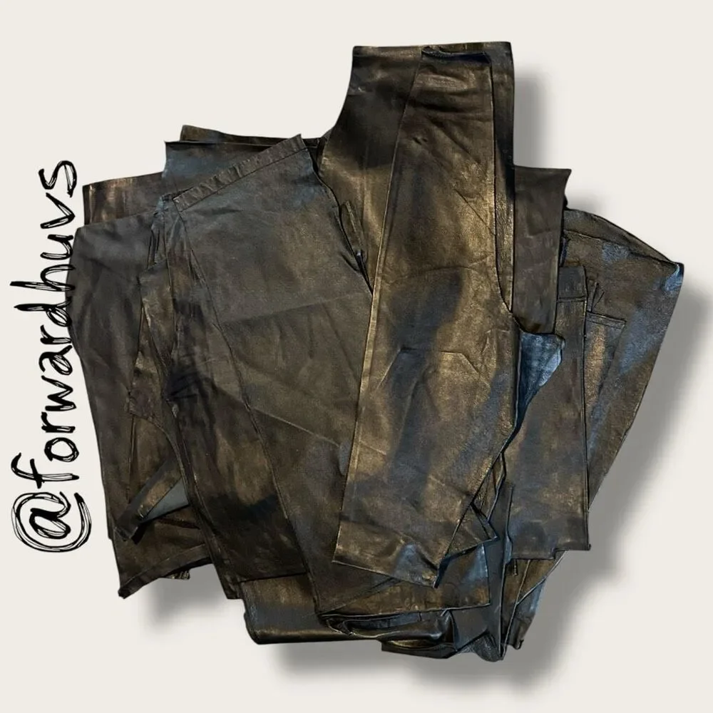 Scrap Sewing Black Leather Pieces & Leather Crafting Material  - 2 lbs 9 ounces