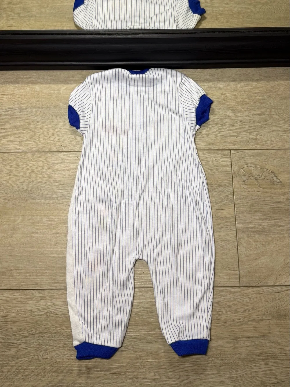 New Vintage 1980s Kids / Toddlers Disney Mickey Mouse Baseball Striped Romper