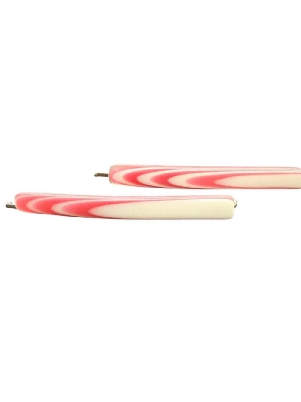 1970’s Vintage Pink/White Multicolored  Thick Plastic Bobby Pins, Retro Design