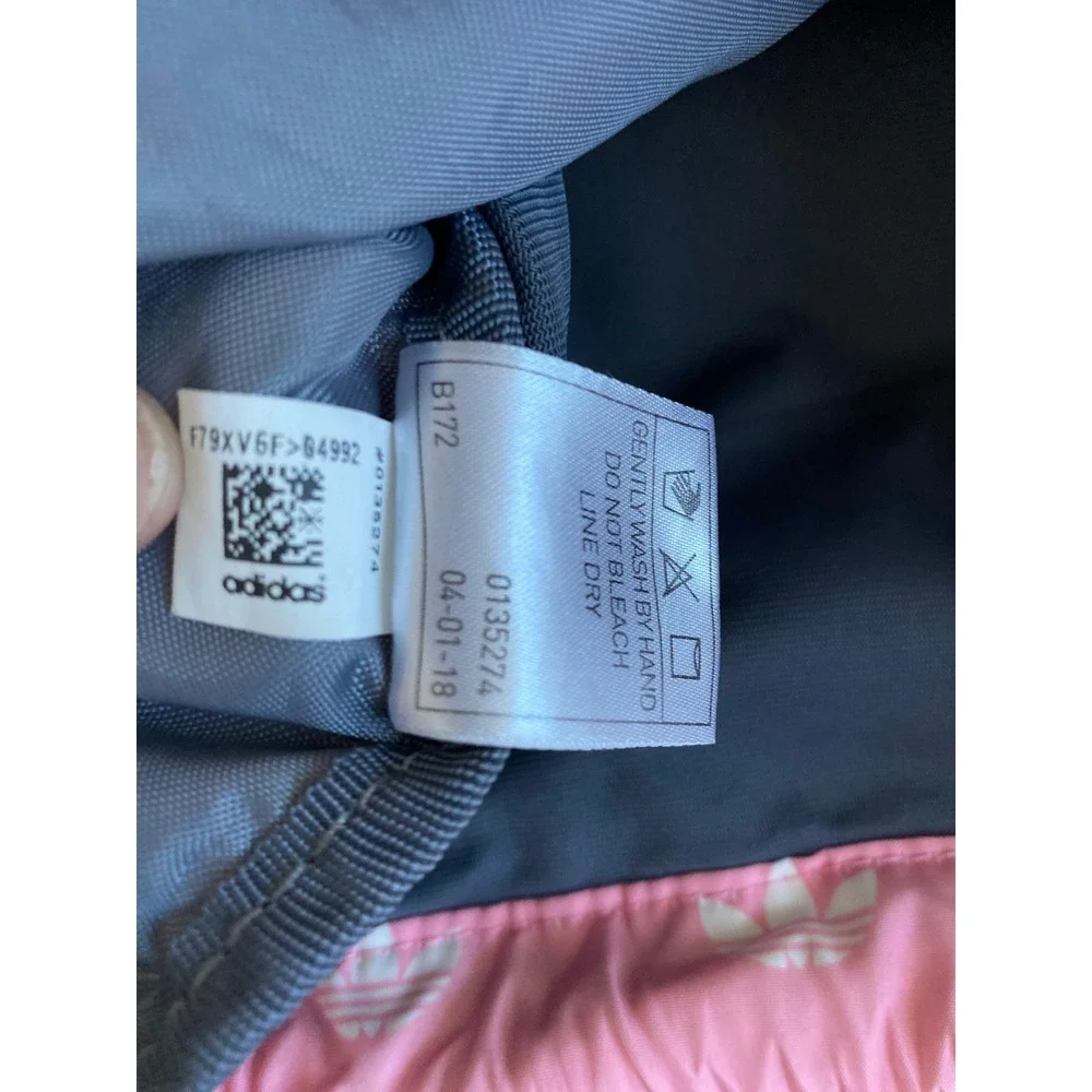 Adidas Originals Pink Trefoil Monogram Drawstring Cinch Backpack Bag B172 043516