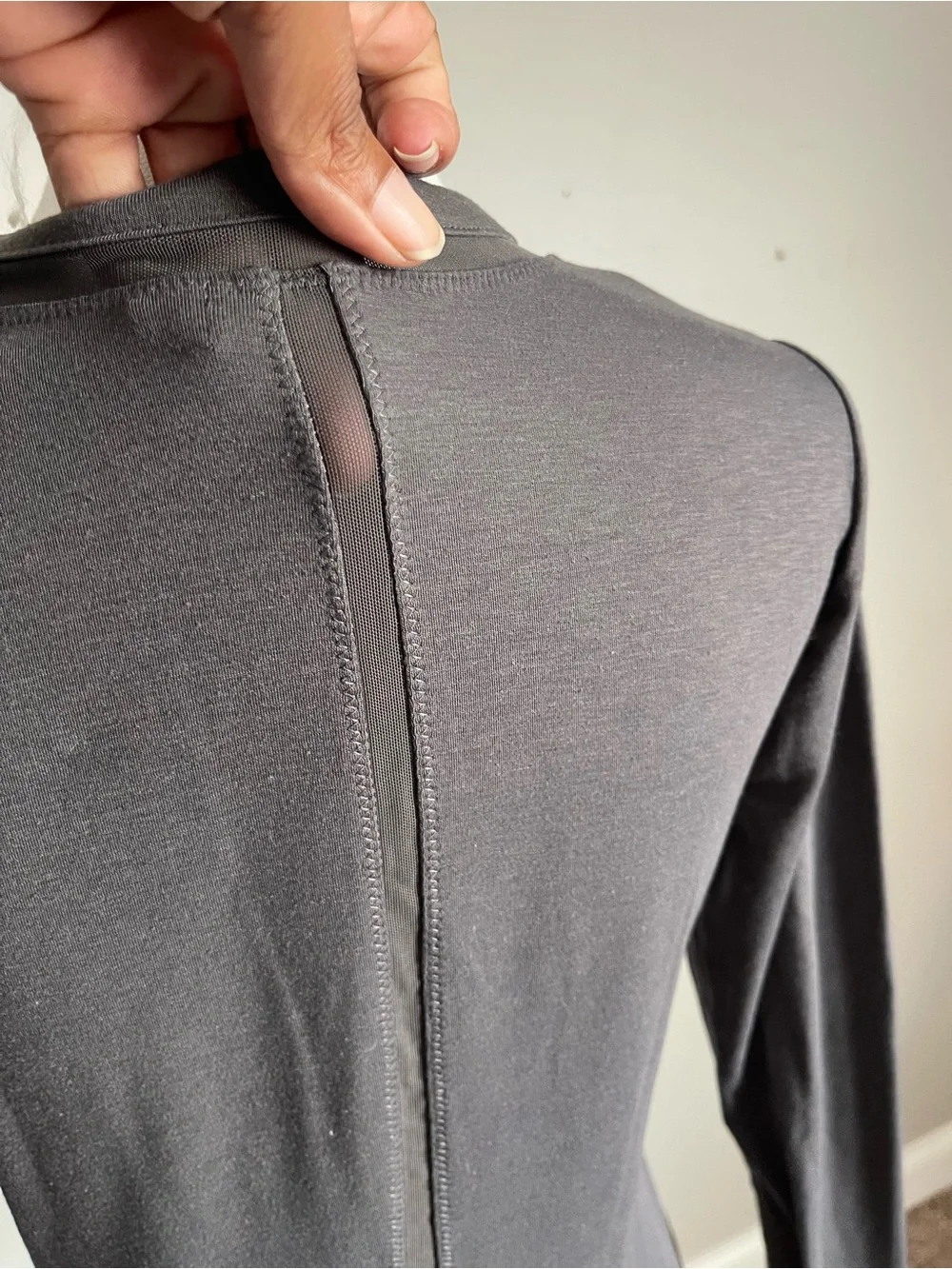 ATHLETA | Industry Dark Gray Wool Blend Crewneck Long-Sleeve Tee Sz XS