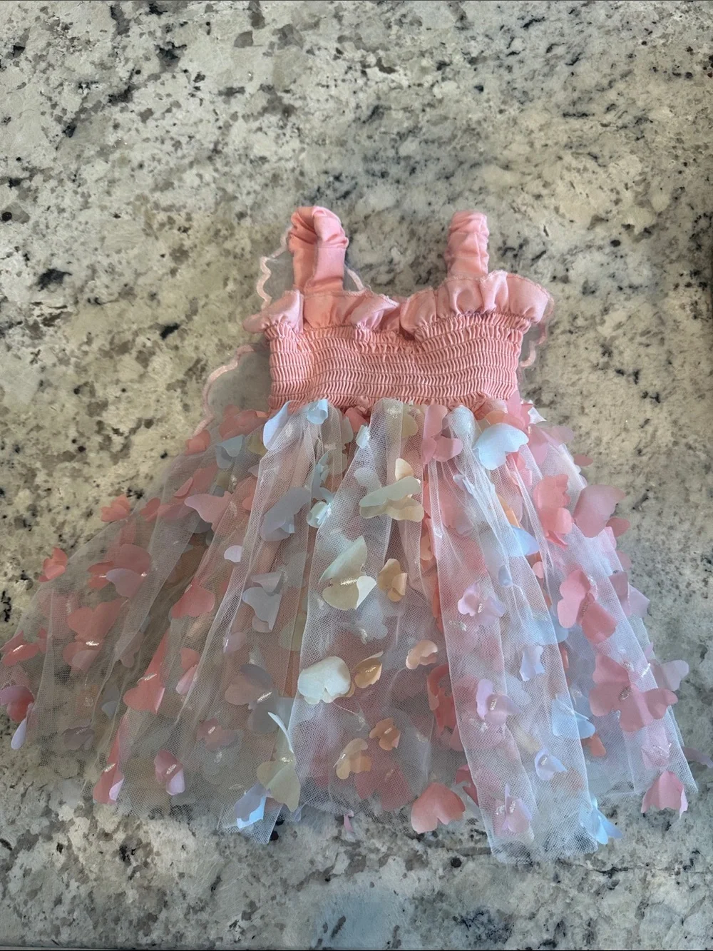 Pink Baby Girl Floral Petal Tulle Dress