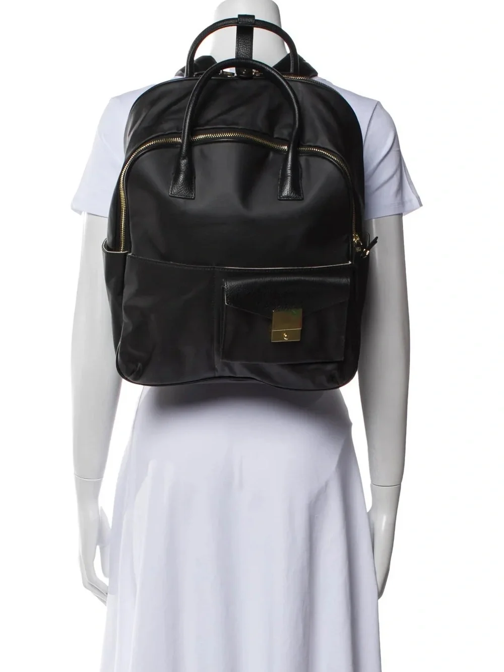 INDIA HICKS Black Leather Backpack Purse