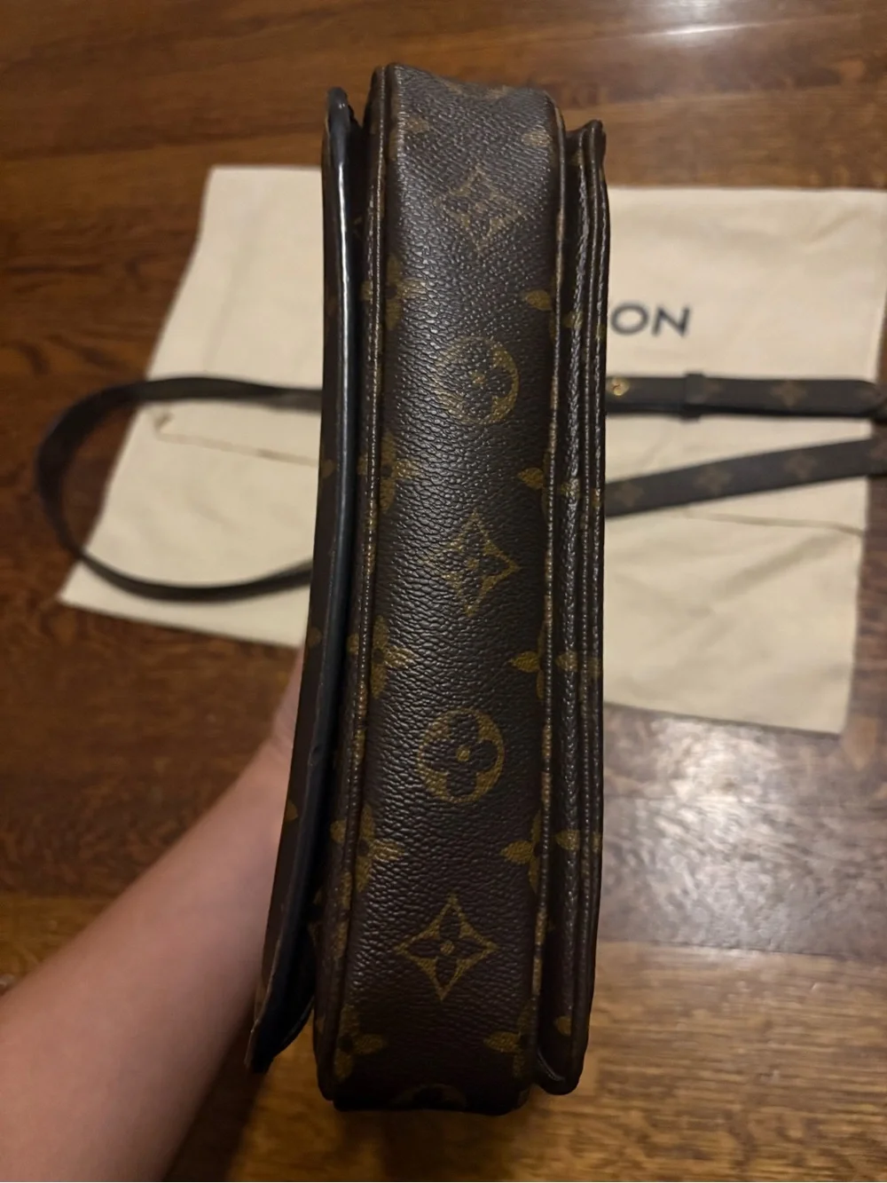 Louis Vuitton Monogram Canvas Satchel in Brown with Gold Hardware
