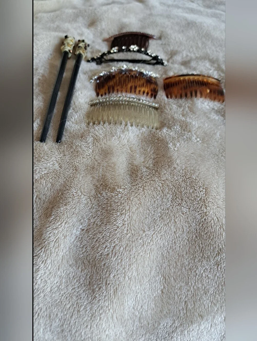 Assorted Decorative Hair Combs and Hair Sticks - Tortoiseshell & Black