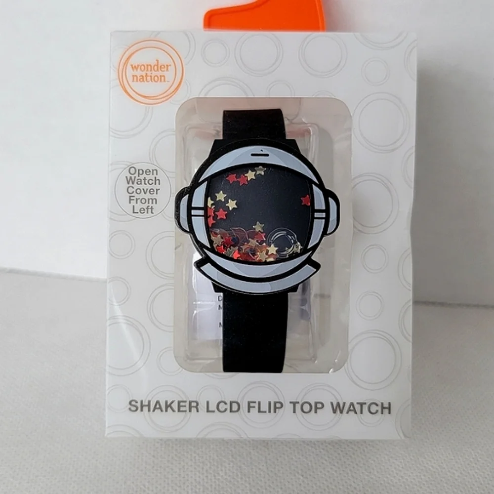 Astronaut Rocket Ship Flip Top Shaker LCD Watch