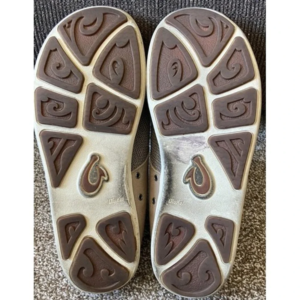 Men's OluKai Nohea Moku Tan Slip On Mesh Sneakers Sz 9