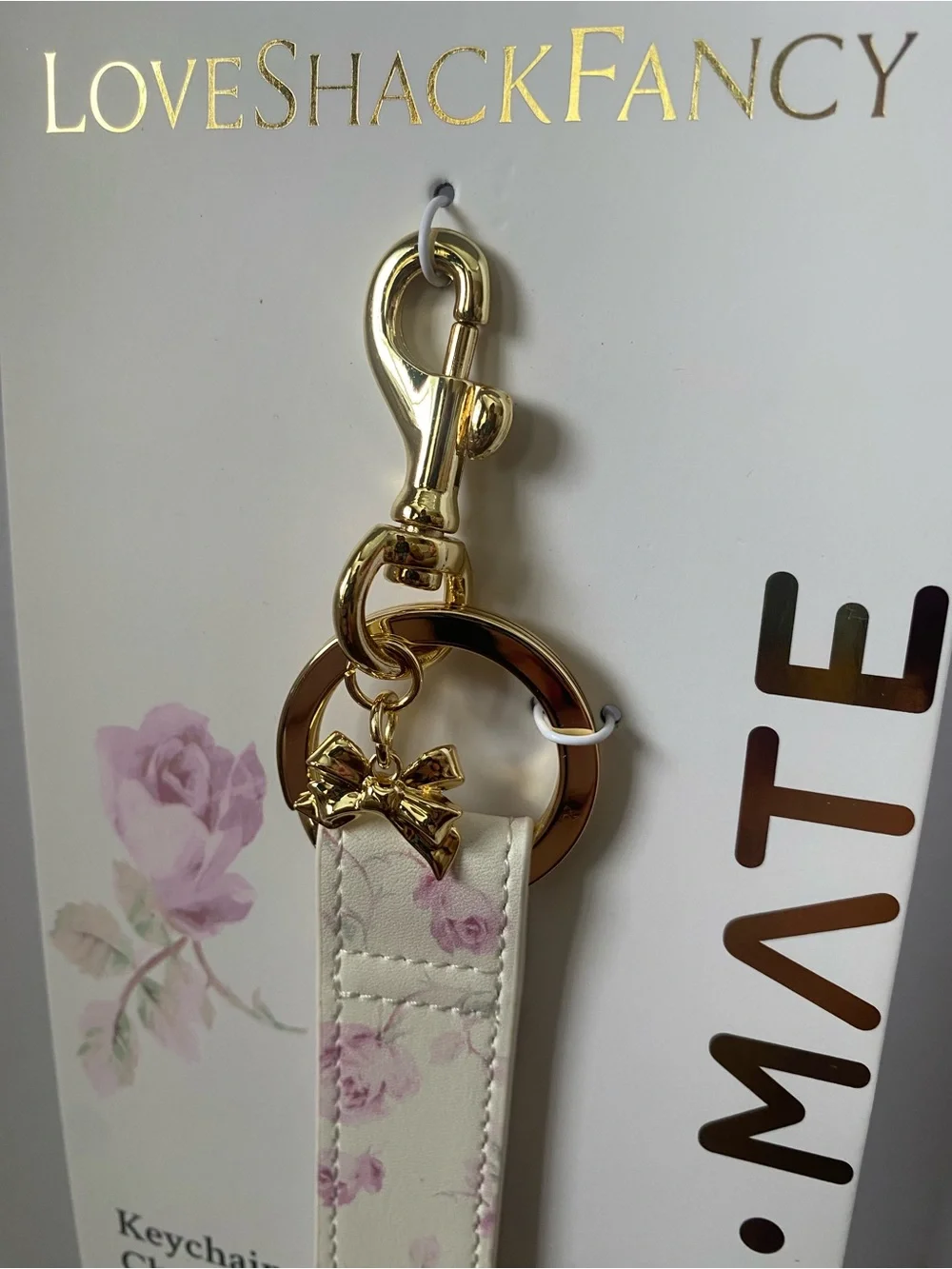 💗🔑 LoveShackFancy x Target Case-Mate Ribbon Rosa Flora Printed Keychain Strap 🔑💗